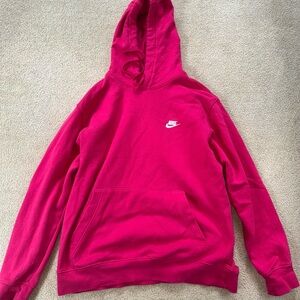 Nike Hot Pink Hoodie with White Logo